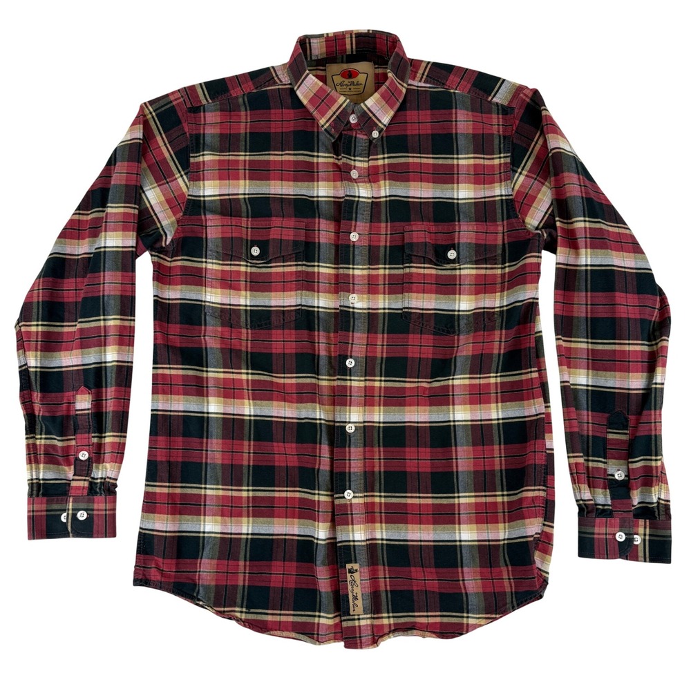 Larry Mahan Plaid Western Button Down Mens L Red Black Cowboy Collection Shirt